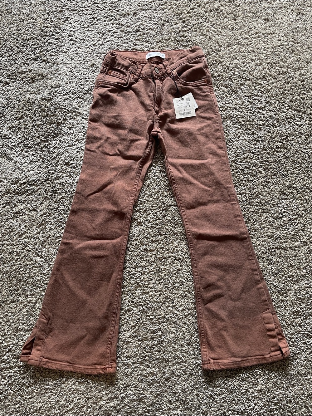 ZARA Kids Flared Corduroy Pants in Dusty Rose